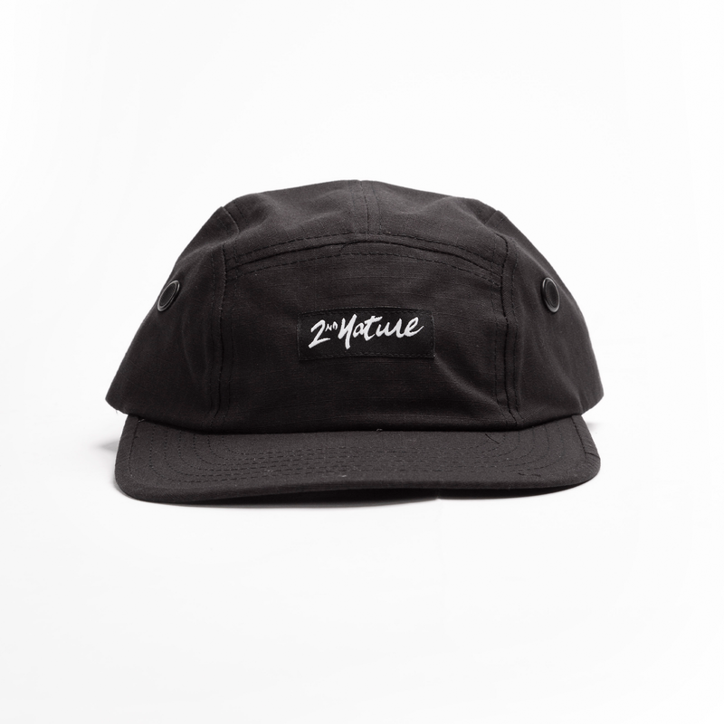 2nd Nature 5 Panel Hat Black ripstop