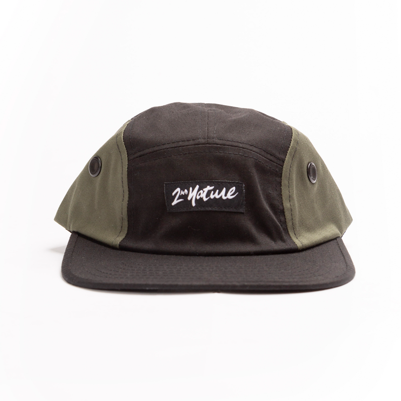2nd Nature 5 Panel Hat Olive and Black