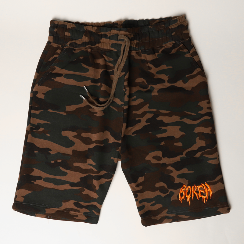 Bokeh Brand Embroidered Camo Sweat Shorts