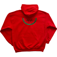 Watermelon Embroidered Keep Biting Hoody - Red